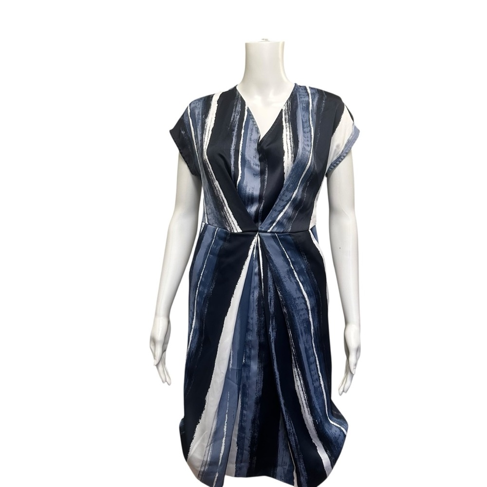 Kenneth Cole New York Blue Origami Pleat Sheath Dress Size XS
